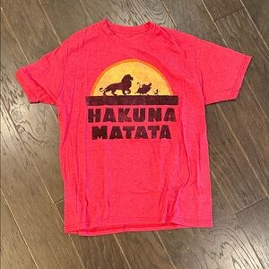 Disney Red Hakuna Matata Short Sleeve Tee